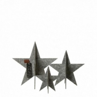 Standing Felt Star Set of 3, Black