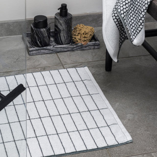 Mette Ditmer TILE STONE Sort/Hvit Badematte 50x80cm